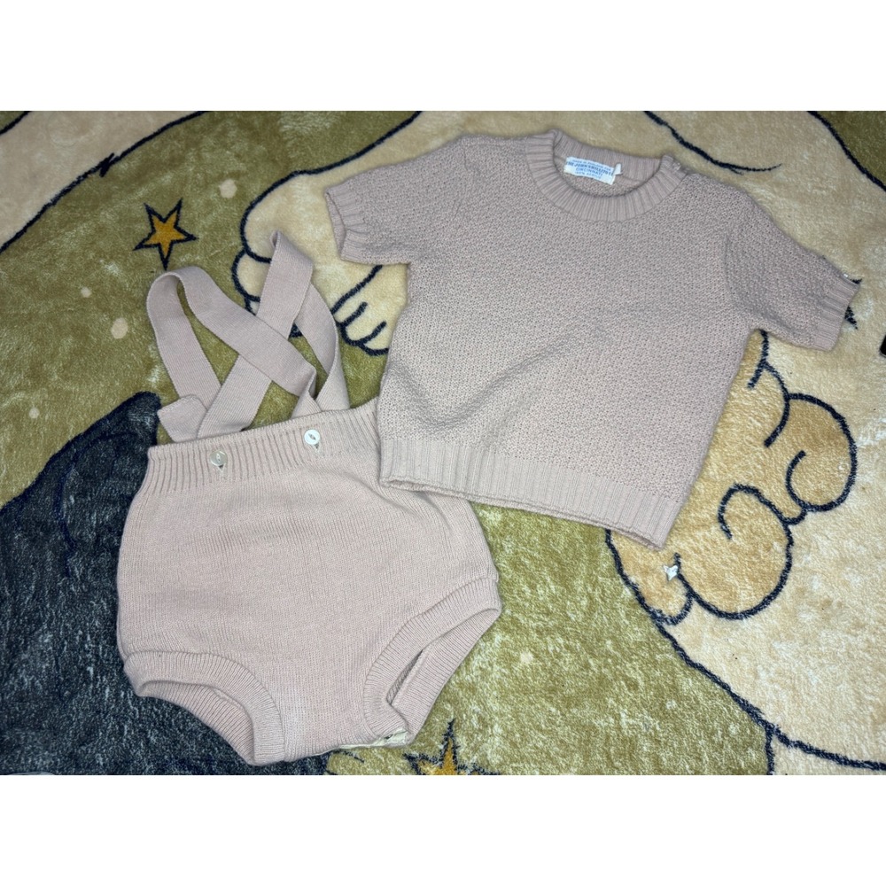 Vintage John Shillito Co Pink‎ Knit Bloomer Set Made in England XL Infant